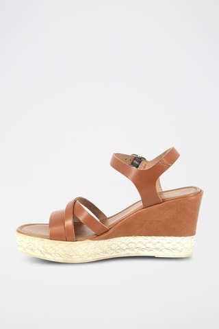 Sandalen met Sleehak Robyn - Camel