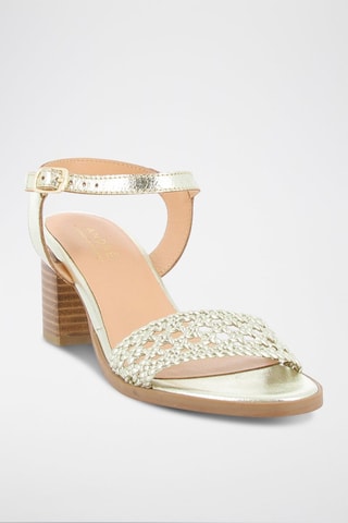Leren Sandalen met Hak Resplandissante - Goudkleurig
