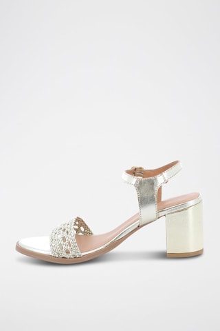 Leren Sandalen met Hak Resplandissante - Goudkleurig
