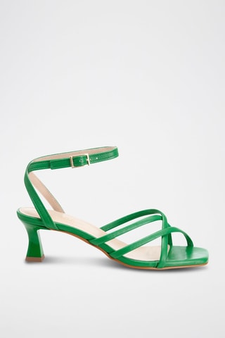 Leren Sandalen met Hak Stellia - Groen