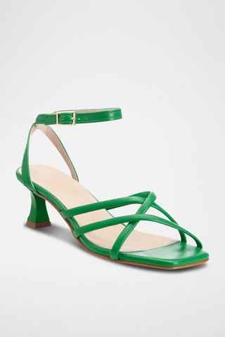 Leren Sandalen met Hak Stellia - Groen