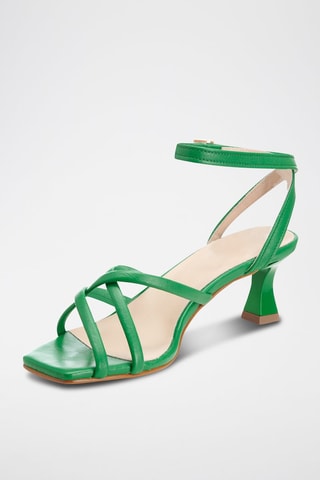 Leren Sandalen met Hak Stellia - Groen