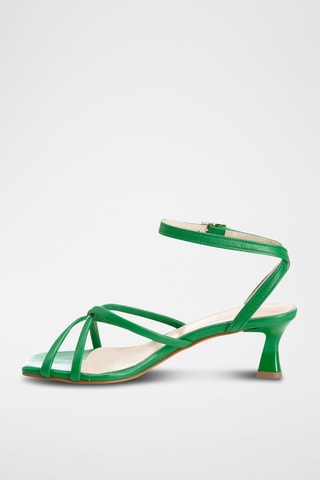 Leren Sandalen met Hak Stellia - Groen