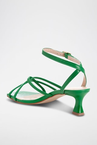 Leren Sandalen met Hak Stellia - Groen