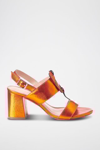 Sandales à talons en cuir Eve - Orange