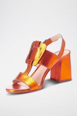 Sandales à talons en cuir Eve - Orange