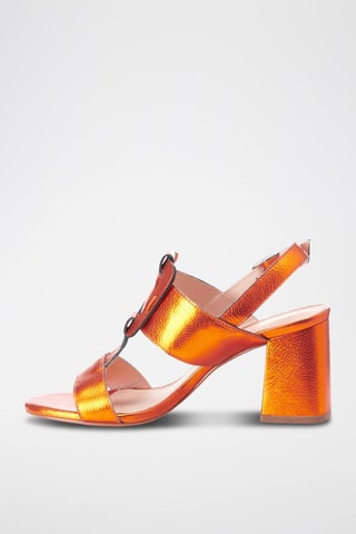 Sandales à talons en cuir Eve - Orange