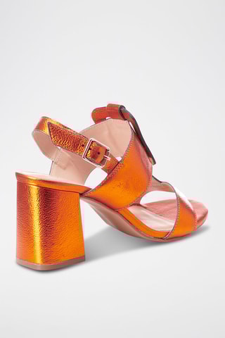 Sandales à talons en cuir Eve - Orange