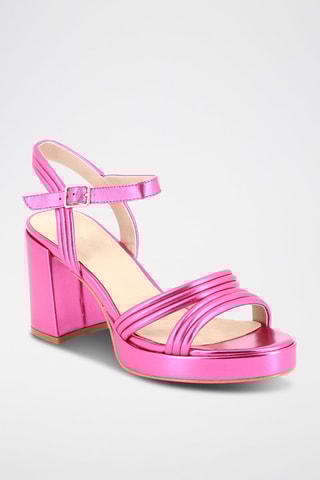 Leren Sandalen met Hak Delina - Roze