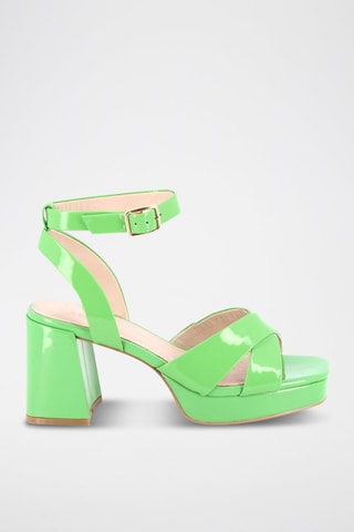 Lakleren Sandalen met Hak Natalia - Groen