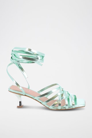 Leren  Sandalen met Hak Emilya - Groen