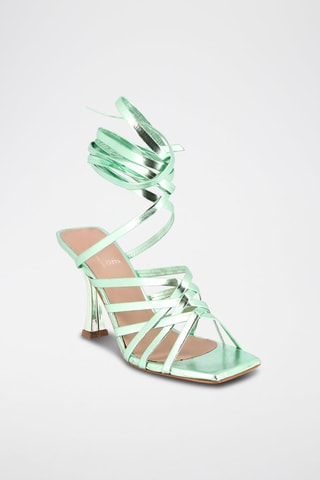 Leren  Sandalen met Hak Emily - Groen