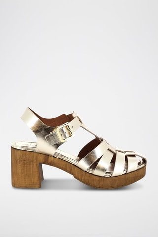 Sandales à talons en cuir Roudoudou - Doré