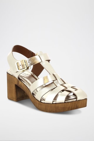 Sandales à talons en cuir Roudoudou - Doré