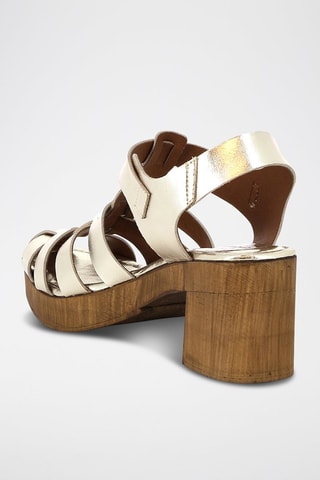 Sandales à talons en cuir Roudoudou - Doré