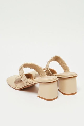 Mules à talons en cuir Candide - Beige