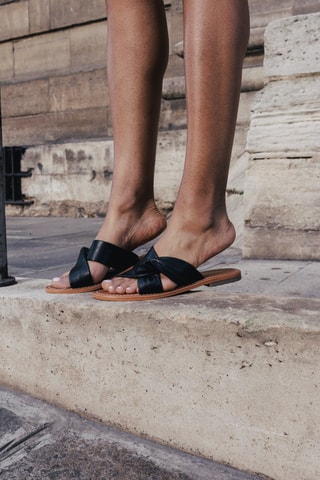 Mules en cuir Roxane - Noir