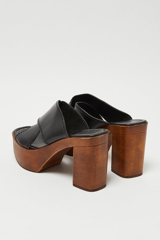 Mules en cuir Gaïa - Noir
