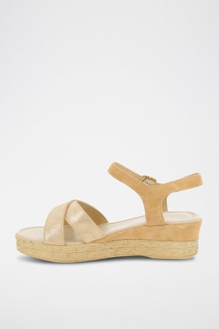 Nubuck Sandalen met Sleehak Roma - Beige