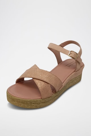 Nubuck Sandalen met Sleehak Roma - Roze