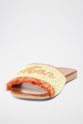 Mules en paille Moncoeur - Orange