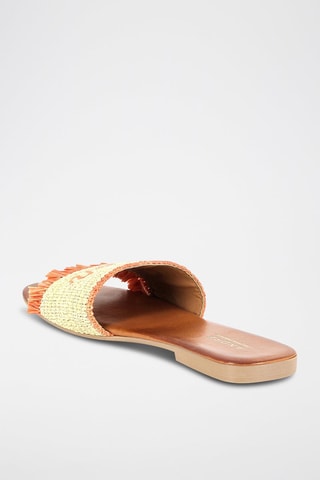 Mules en paille Moncoeur - Orange