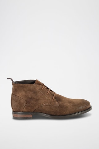 Derbys en nubuck et croûte de cuir Peral - Marron