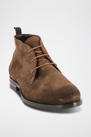 Derbys en nubuck et croûte de cuir Peral - Marron