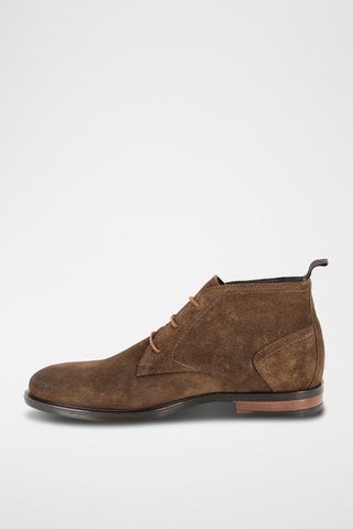 Derbys en nubuck et croûte de cuir Peral - Marron