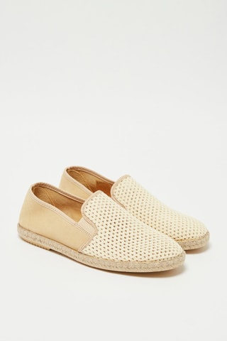 Leren Espadrilles Rejilla - Beige