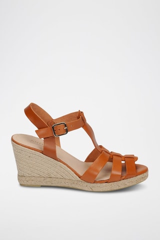 Leren Sandalen met Sleehak Babord - Camel