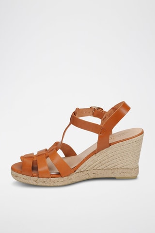 Leren Sandalen met Sleehak Babord - Camel