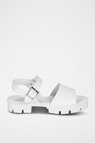 Leren Sandalen Abricot - Wit