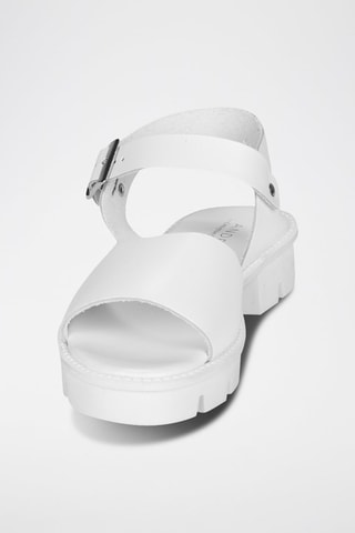 Leren Sandalen Abricot - Wit