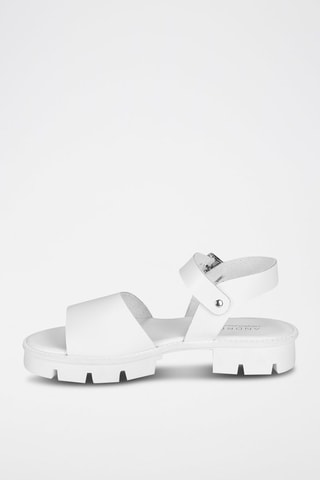 Leren Sandalen Abricot - Wit