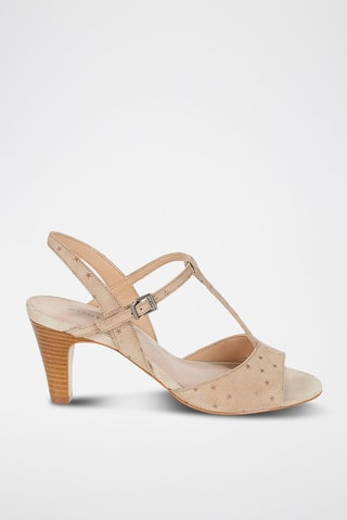 Nubuck Sandalen met Hak Betty - Beige
