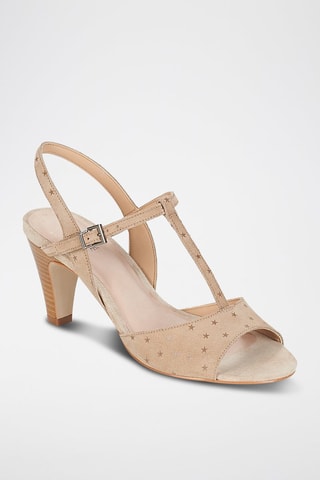 Nubuck Sandalen met Hak Betty - Beige
