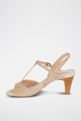 Nubuck Sandalen met Hak Betty - Beige