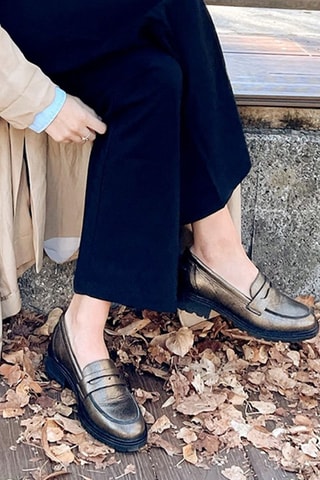 Leren Mocassins Grigri Bronskleurig