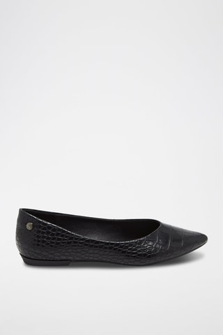 Leren Ballerina's Zwart