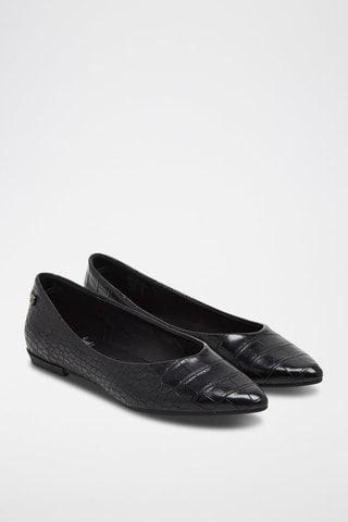 Leren Ballerina's Zwart