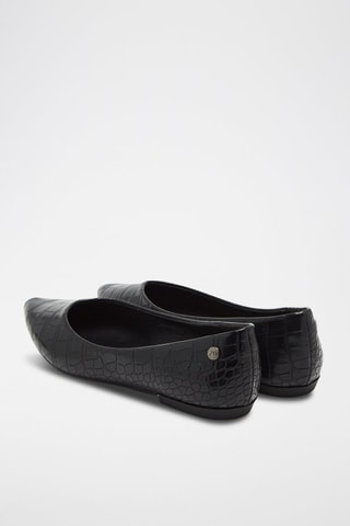 Leren Ballerina's Zwart