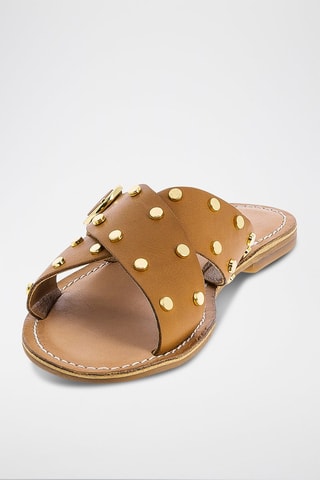 Mules en cuir Sade - Camel