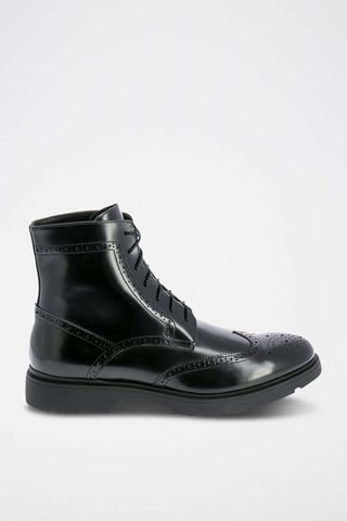 Boots em couro envernizado Campbell - Preto
