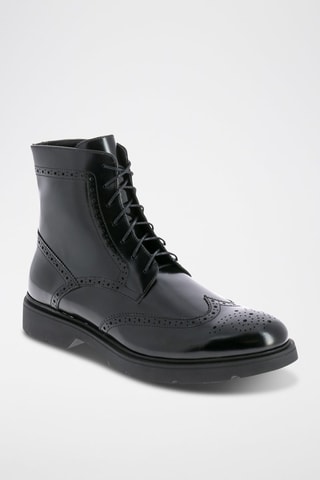 Boots em couro envernizado Campbell - Preto
