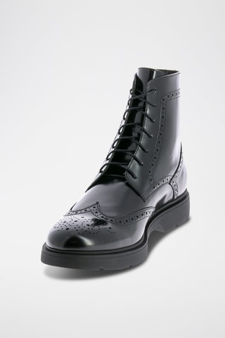 Boots em couro envernizado Campbell - Preto