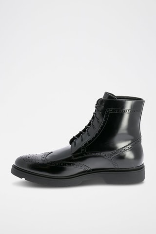 Boots em couro envernizado Campbell - Preto