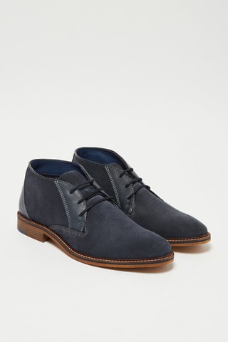 Boots em couro Stanley - Azul-marinho