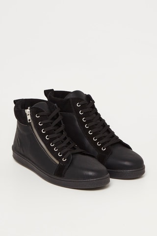 Hoge Leren Sneakers Pico - Zwart