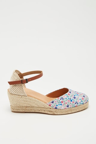 Espadrilles met Sleehak Abi - Wit en Roze